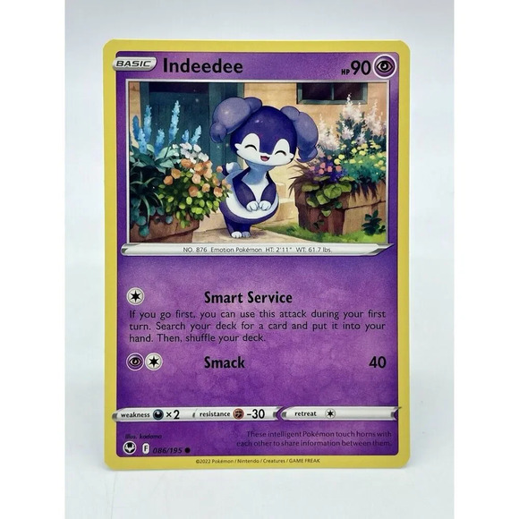 Indeedee 086/195 SWSH: Silver Tempest Non-Holo‎ Pokémon TCG Mint Unplayed - Picture 1 of 6